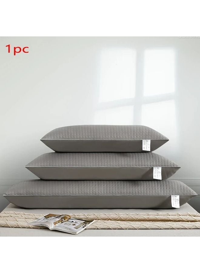 Grey Quilted Bed Pillow 18 9x59 Inches Hypoallergenic Breathable Machine Washable - Image 5